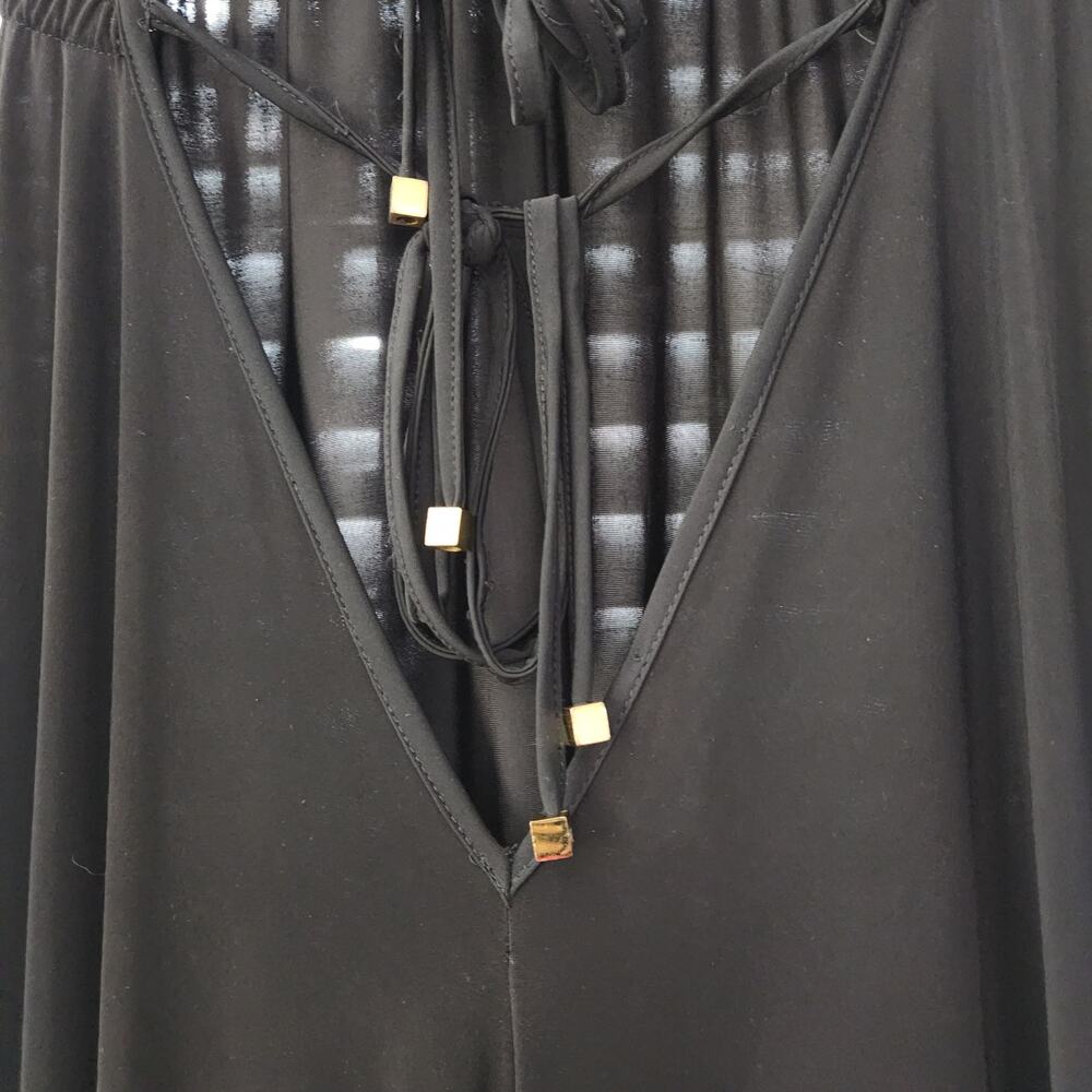 Alexis Floral Embroidered Maxi Dress Black Tiered Boho Formal Size L - Picture 6 of 10
